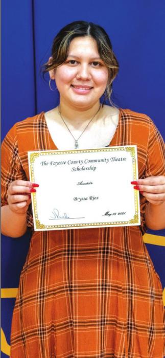 The Fayette County Community Theatre Scholarship went to Bryssa Rios.
