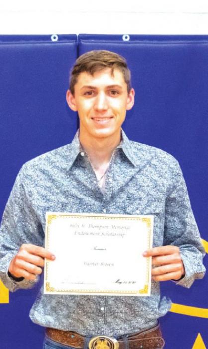 The Billy H. Thompson Memorial Endowment Scholarship went to Hunter Brown.