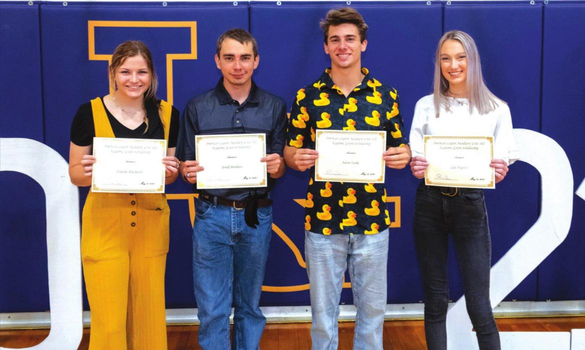 The American Legion Auxiliary Unit 102 Academic Grant Scholarship went to Natalie Blackwell, Jereld Brothers, Adam Faske, Lily Nygren and Michael-Leah Hart (not pictured).