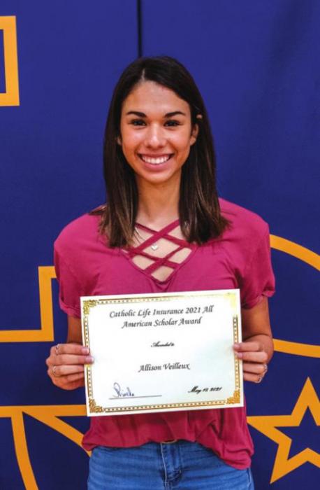 The Catholic Life Insurance 2021 All American Scholar Award went to Allison Veilleux.
