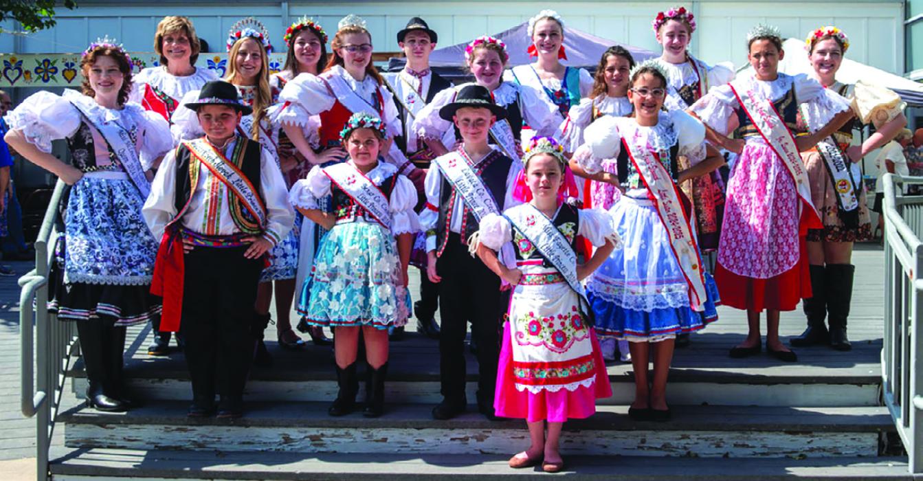 The TCHCC recognized the royal courts from several Czech Heritage Society chapters across Texas, including the Fayette County Czech-Slovak Queen, Madelyn Karstedt (back row, third from right) and Fayette County Czech Slovak Princess Lillie Karstedt (front). Photo by Andy Behlen